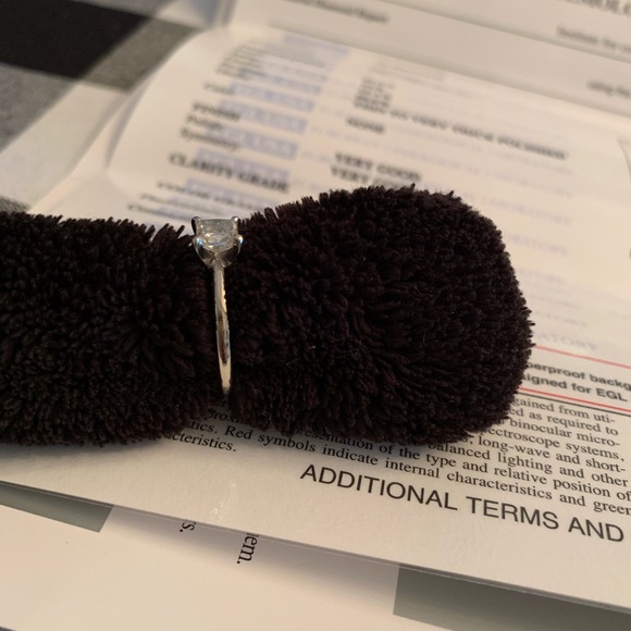 1 CT PRINCESS CUT DIAMOND ENGAGEMENT RING W PAPERS - Picture 3 of 4